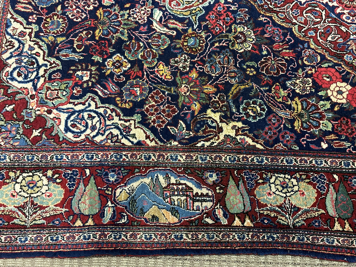 PERSIAN VINTAGE KASHAN PICTORIAL 4.3 X 7.1 - Image 4