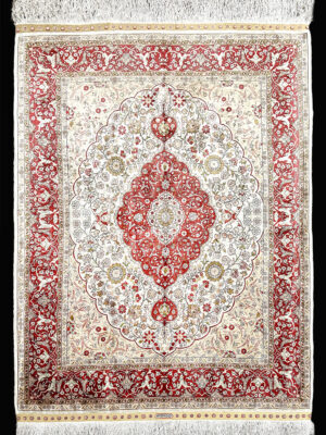 TURKISH VINTAGE HEREKEH SILK 3.5 X 4.4