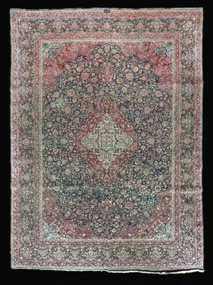 PERSIAN VINTAGE KASHAN SIGNED "ATAYI" 10.1 X 13.9