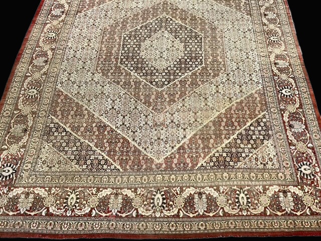 PERSIAN VINTAGE TABRIZ MAHI HAJ JALILI 11.5 X 15.4 - Image 6