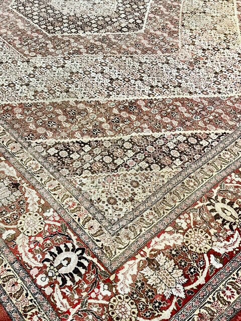 PERSIAN VINTAGE TABRIZ MAHI HAJ JALILI 11.5 X 15.4 - Image 3