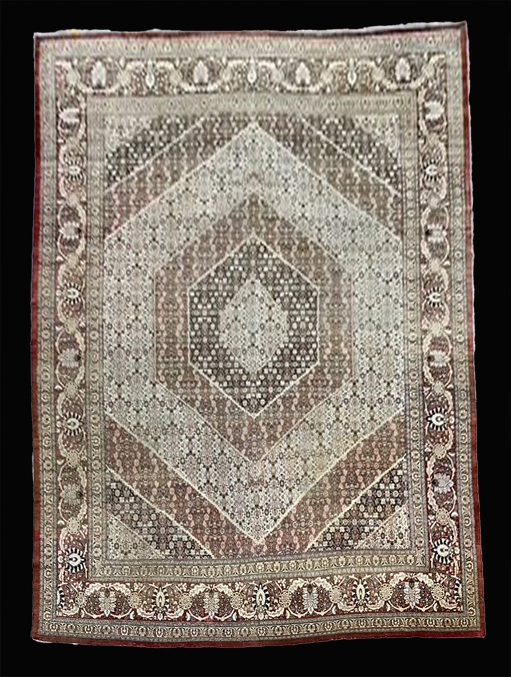 PERSIAN VINTAGE TABRIZ MAHI HAJ JALILI 11.5 X 15.4